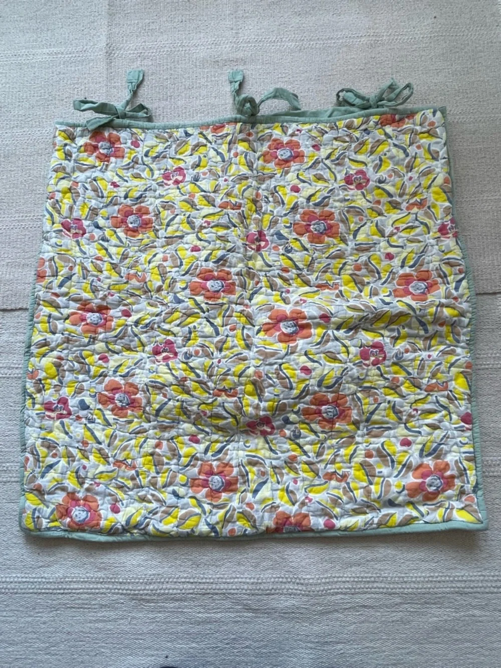 Pottery Barn Spring Floral Print Euro Pillow Shams Organic Cotton
